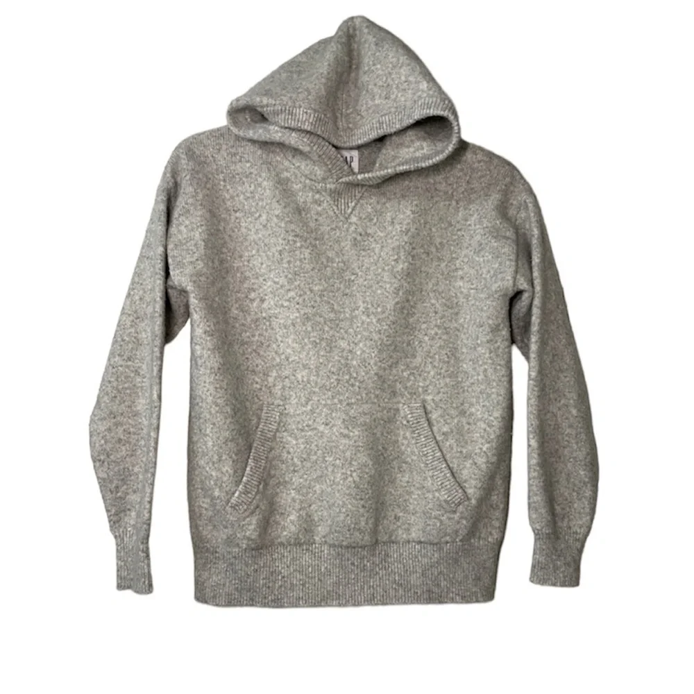 GAP Kids Gray Cotton Hooded Sweater Top with Hand Warmer Pocket XL